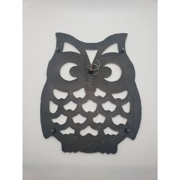 Vintage bronze OWL trivet heat resistant surface protection - Picture 4 of 6